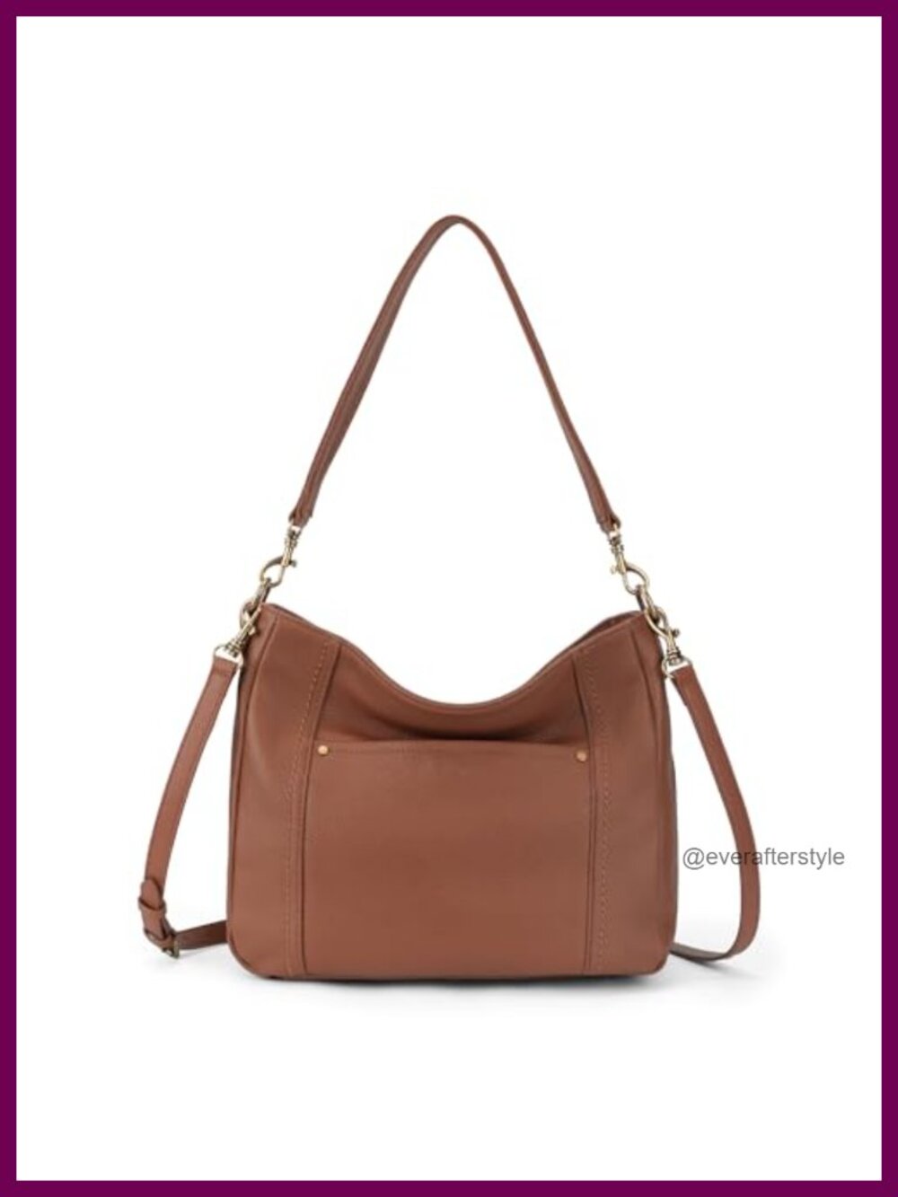 Genuine Leather Hobo Crossbody Bag with 2 Straps Shoulder Purse Handbag